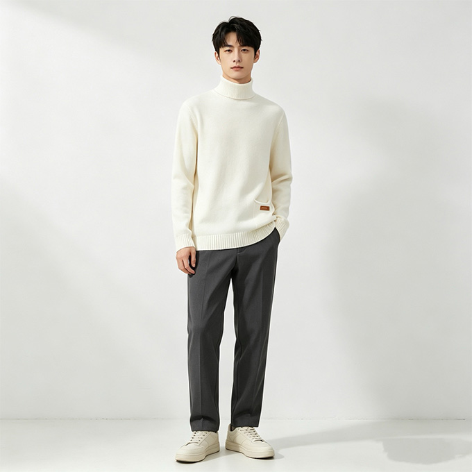 lv louis vuitton turtleneck knit sweater with pocket